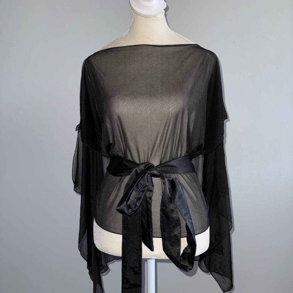Wet Seal Sheer Black Poncho